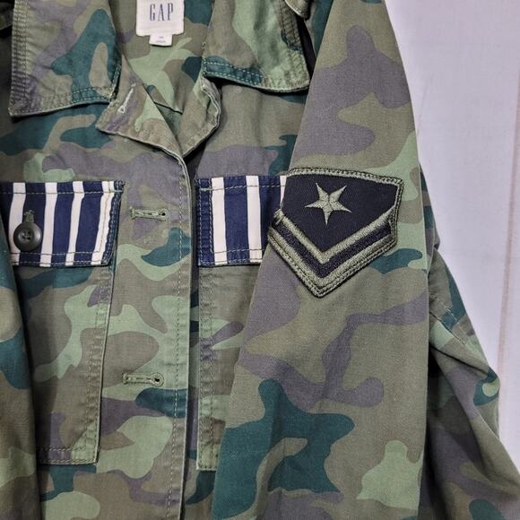 Gap camo utility jacket shirt green striped - Picture 8 of 11